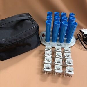 Calista Tools Ion Hot Long Rollers Set 12 Blue Clips Travel Bag L12 Pageant